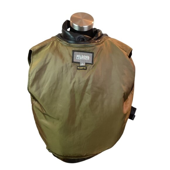 Wilsons Leather Jacket Mens Large Bomber Thinsulate Ultra Insulation Liner Vest - Picture 7 of 15